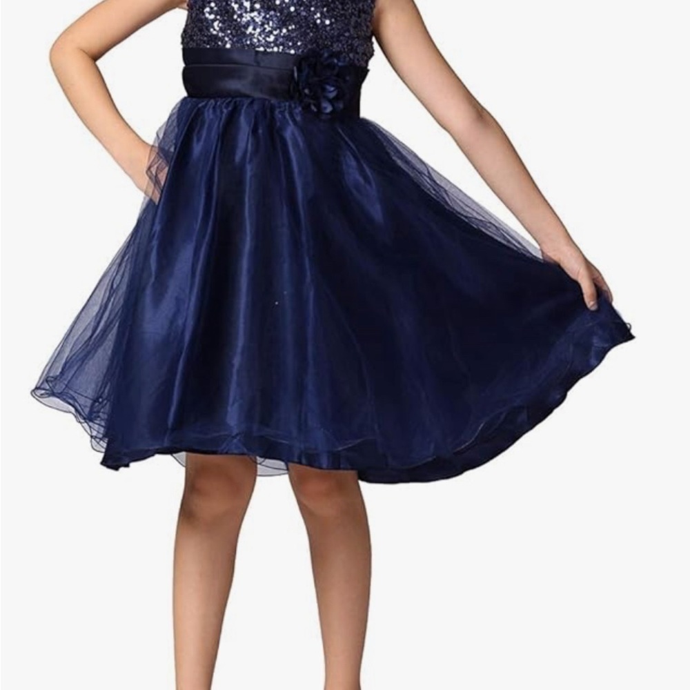 Kid’s Girls Sequins And Black Tulle Sleeveless Holiday Dress Size 160 BNWOT - Picture 4 of 13